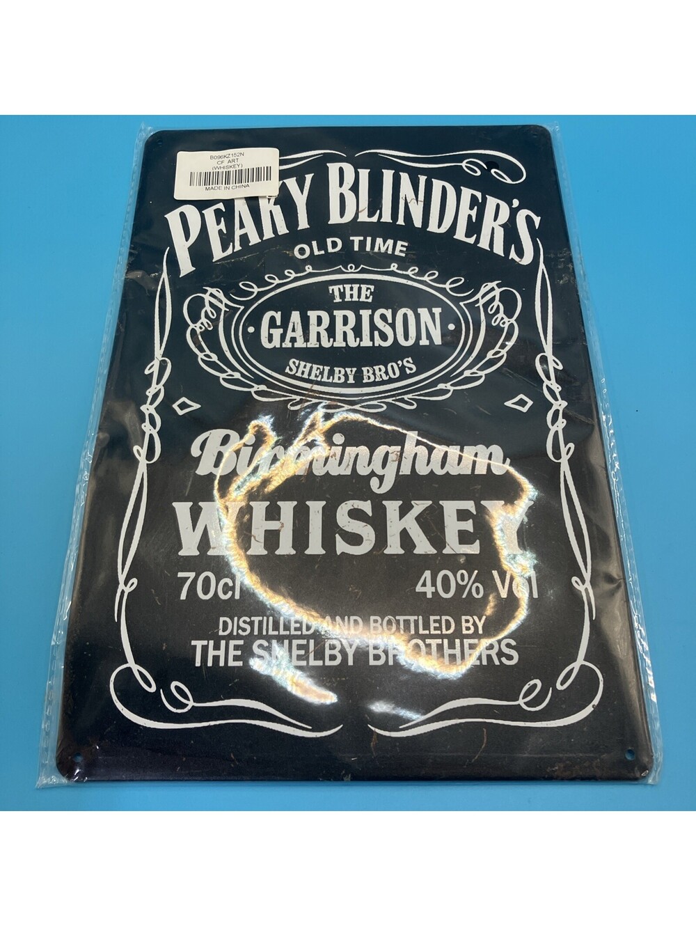 Black Peaky Blinders Whiskey 8x12 Metal Wall Bar Sign